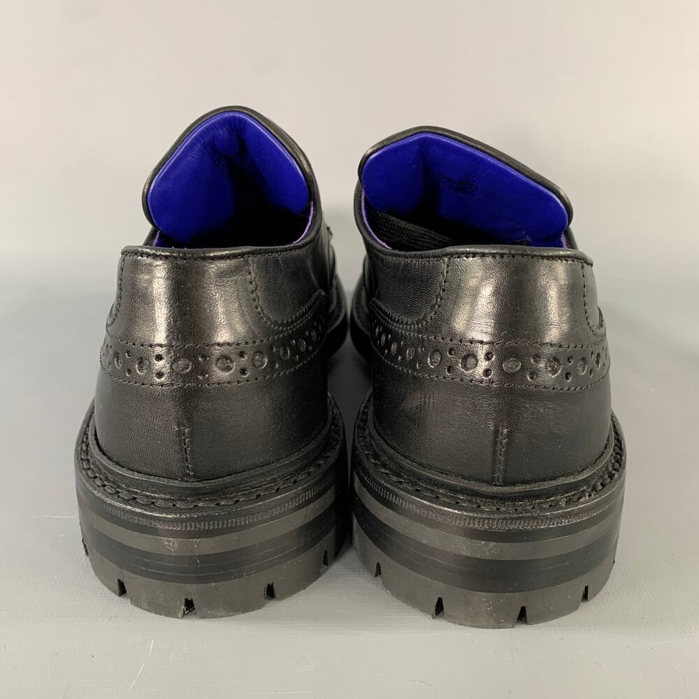 BURBERRY Size 8 Black Perforated Leather Lace Up Lace Up Shoes - Picture 3 of 7